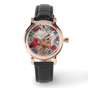 Red Kardinal Memorial Keepsakin PHOTO Armbandsur
