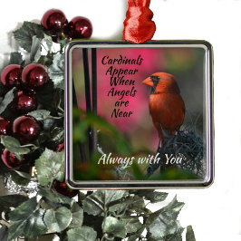 Red Kardinal Personlig Memorial Metall Ornament