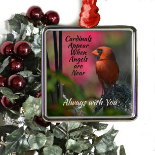 Red Kardinal Personlig Memorial Metall Ornament