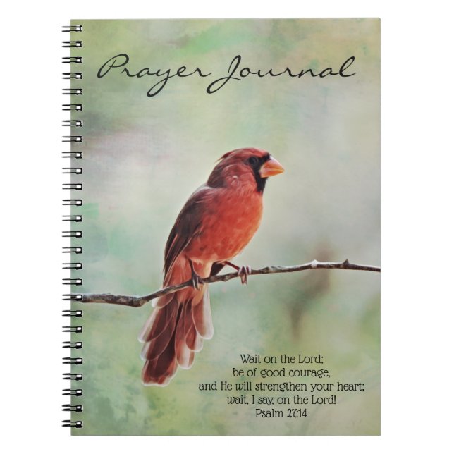 Red Kardinal Prayer Journal Psalm 27:4 Anteckningsbok (Framsidan)