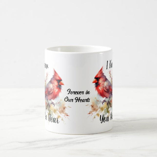 Red Kardinal Watercolor Personalize Kaffemugg (Center)