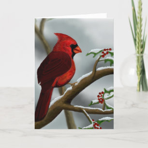 Red Kardinal Winter-julkort Helgkort