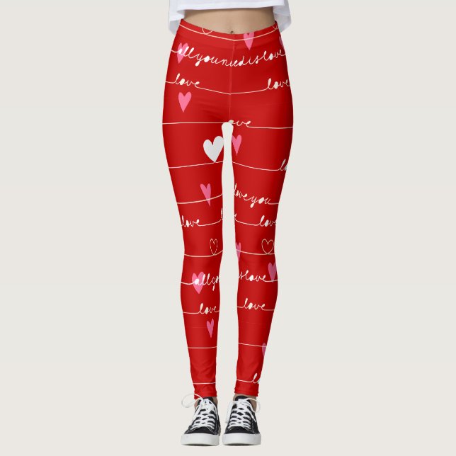 Red kärlek du leggings (Framsida)
