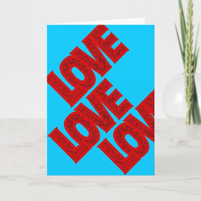 Red Kärlek, februari, Valentines day Helgkort (Framsida)