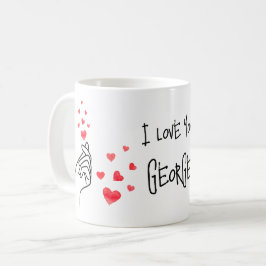 Red kärlek finger-hjärtan kaffe mugg