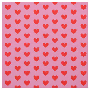 Red Kärlek Hearearts on Rosa Cute Tyg