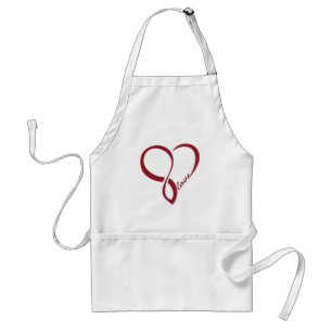 Red Kärlek Heart Apron Förkläde