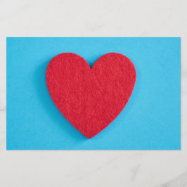 Red Kärlek Heart Brevpapper