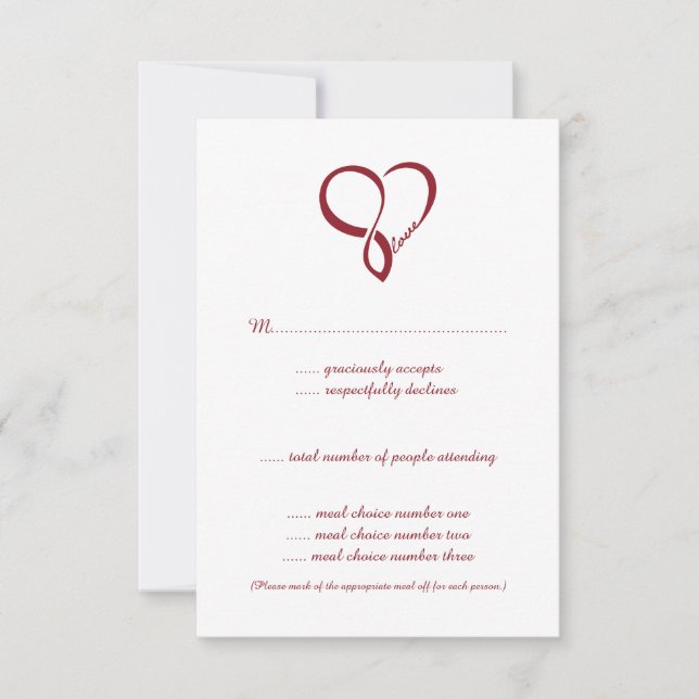 Red Kärlek Heart-Bröllop OSA Kort (Framsida)