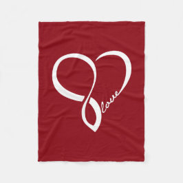 Red Kärlek Heart Fleece Blanket