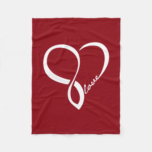 Red Kärlek Heart Fleece Blanket (Framsidan)