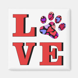 Red KÄRLEK Heart-fyllningen Cat Tass Roligt Gift Magnet