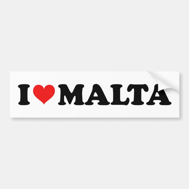 Red Kärlek Heart I Kärlek Malta Travel Souvenir Bildekal (Framsidan)