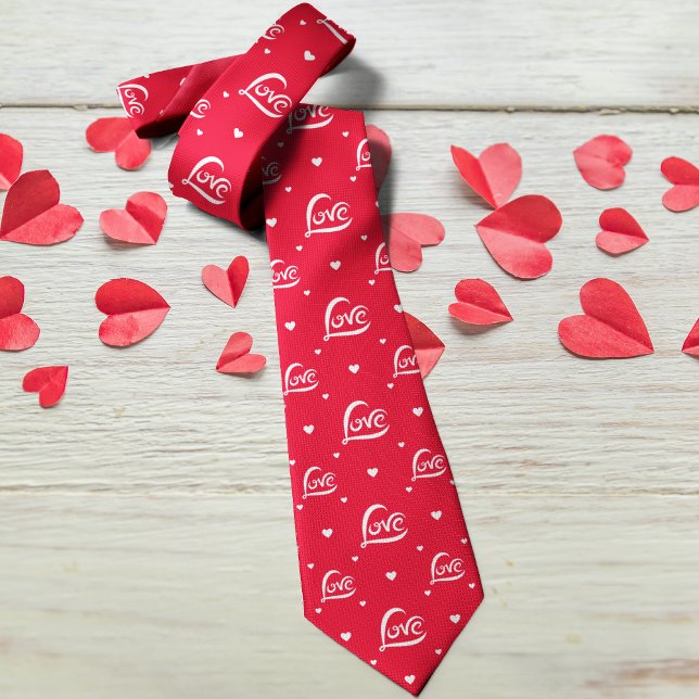Red Kärlek Heart Mönster Slips (Skapare uppladdad)