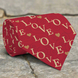 Red Kärlek Heart Mönster Valentine Day Modern Slips