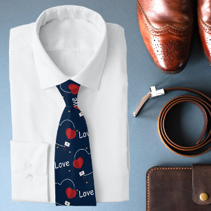 Red Kärlek Heart Navy Blue Typography Valentine Slips