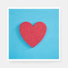 Red Kärlek Heart Pappersservett