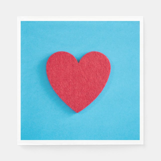 Red Kärlek Heart Pappersservett (Framsidan)
