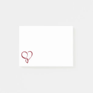 Red Kärlek Heart PostIT Notes Post-it Block