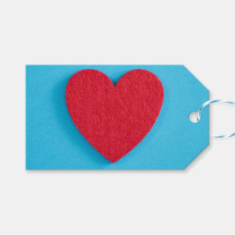 Red Kärlek Heart Presentetikett