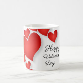 Red Kärlek Heart Shape Valentine Day Kaffemugg