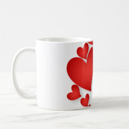 Red Kärlek Heart Shape Valentine Day Kaffemugg