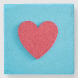 Red Kärlek Heart Stenunderlägg