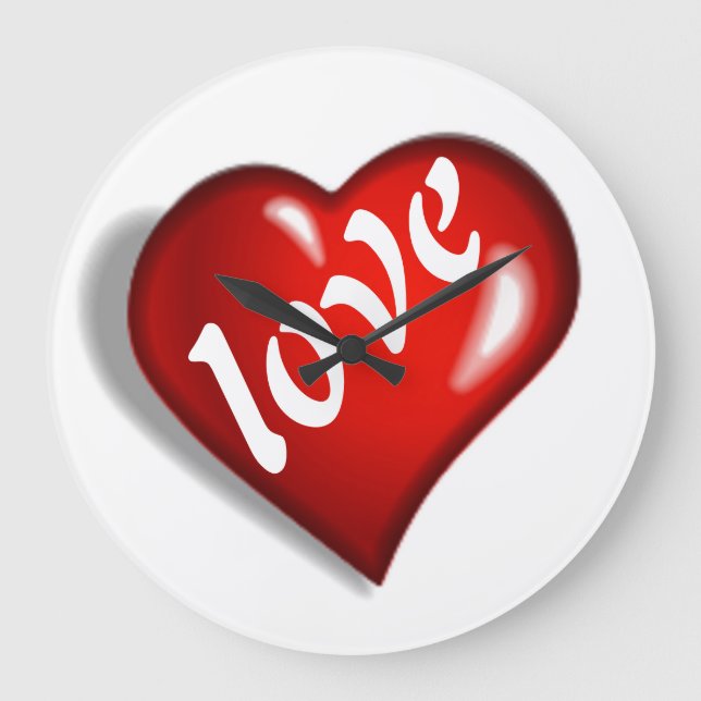 RED KÄRLEK HEART STOR KLOCKA (Framsida)