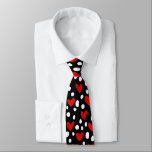 Red Kärlek Heart Valentine Day Romantic Mönster Slips<br><div class="desc">Den här moderna romantiska designen har en mönster av röda kärlek-hjärtan och vita prickar på svart bakgrund.</div>