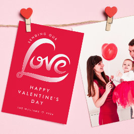 Red Kärlek Heart Valentines day Card Julkort