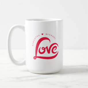 Red Kärlek Heart Valentines day Kaffemugg