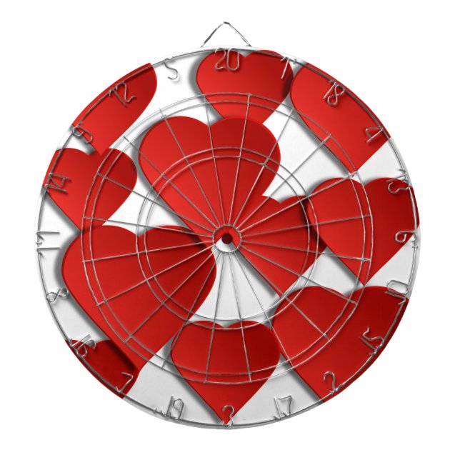 Red Kärlek Hearts Darttavla (Framsidan)
