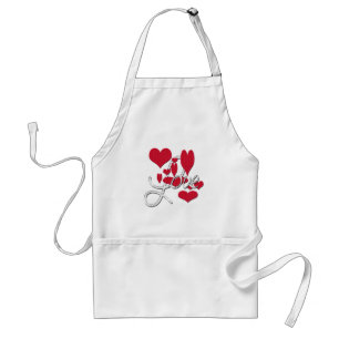 Red Kärlek Hearts Förkläde