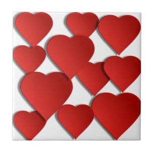 Red Kärlek Hearts Kakelplatta
