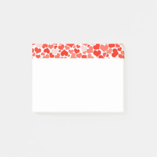 Red Kärlek Hearts Mönster Post-it Block