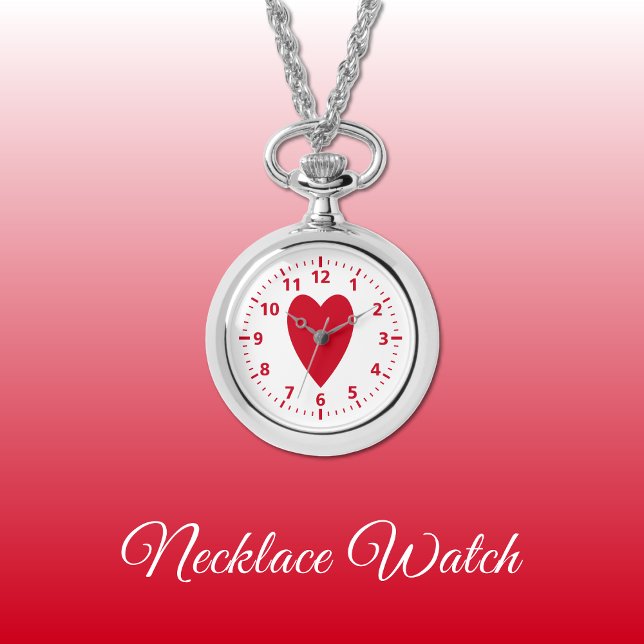 Red kärlek hjärta Necklace Watch Armbandsur (Skapare uppladdad)
