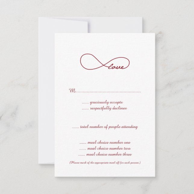 Red Kärlek Infinity Bröllop OSA Card (Framsida)