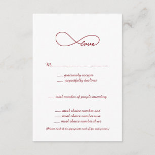 Red Kärlek Infinity Bröllop OSA Card Kort