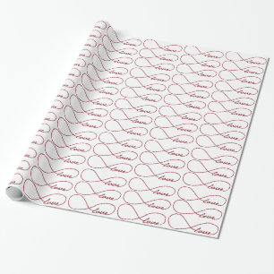 Red Kärlek Infinity Gift Wrap Presentpapper
