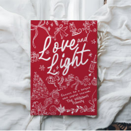 Red Kärlek och Light jul- och Helgdag Card Julkort