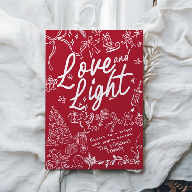 Red Kärlek och Light jul- och Helgdag Card Julkort (Skapare uppladdad)