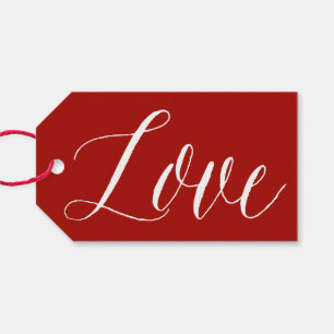 Red Kärlek Script Märkrn Modern Calligraphy Gift Presentetikett