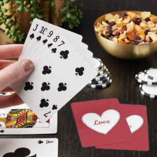Red Kärlek White Heart Casinokort