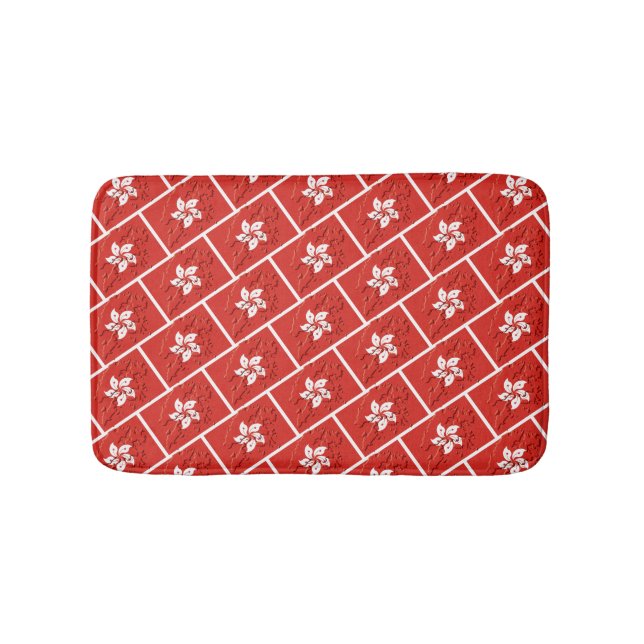 Red Karta kontur HONG KONG Flagga Badrumsmatta (Framsidan)