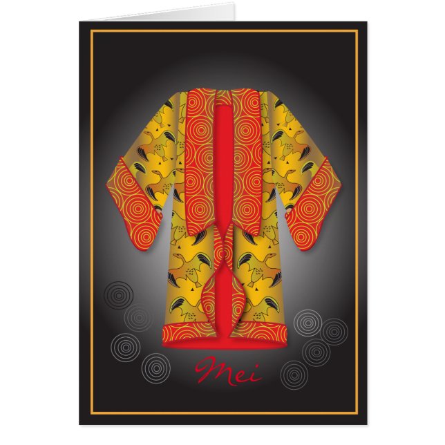Red Kimono Card Hälsningskort (Framsidan)