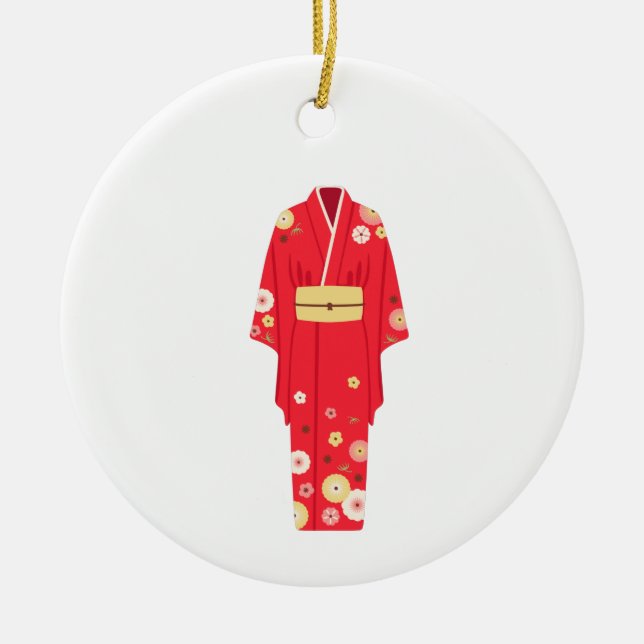 Red Kimono Julgransprydnad Keramik (Framsidan)