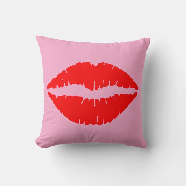RED KISS LÄPPAR PILLOWS KUDDE (Framsida)