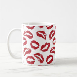 Red Kiss Lips Pattern Mug – Bold & Flirty Kaffemugg