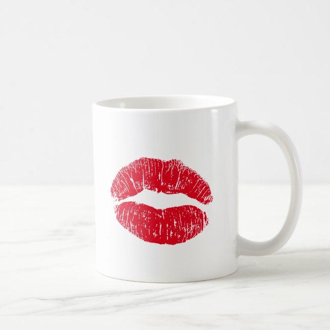 Red Kissing Läppar Kaffemugg (Höger)