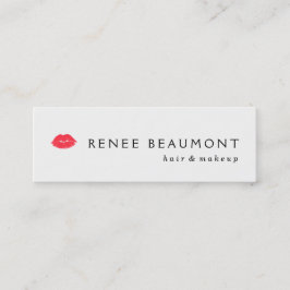 Red Kissing Läppar Simple White Hair och Beauty Mini Visitkort